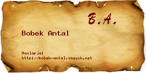 Bobek Antal névjegykártya